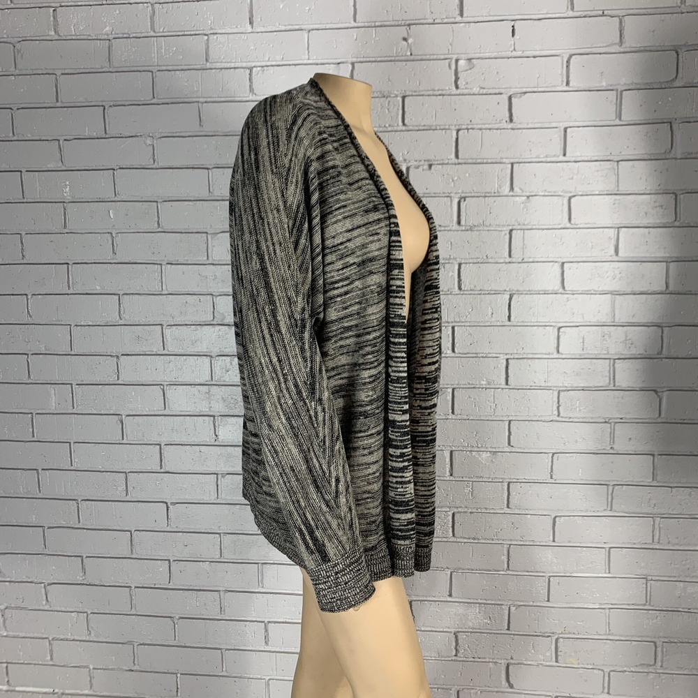 Eileen Fisher Linen Open Front Shawl Collar Black White Cardigan Quiet Luxury XL - Picture 11 of 11